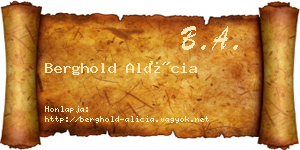 Berghold Alícia névjegykártya